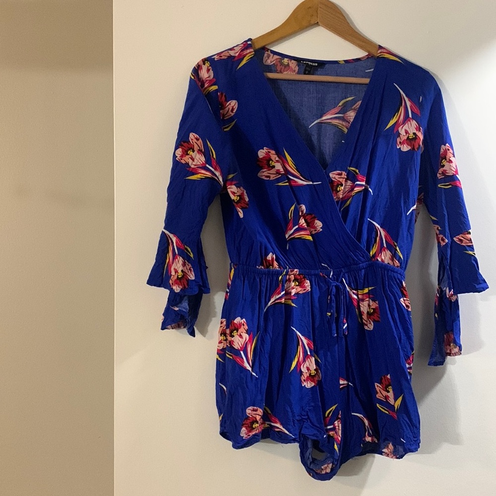 Express Blue floral Romper